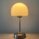 Space Age mushroom lamp in opaline and chromed metal