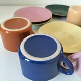 Vintage multicoloured triangular espresso set