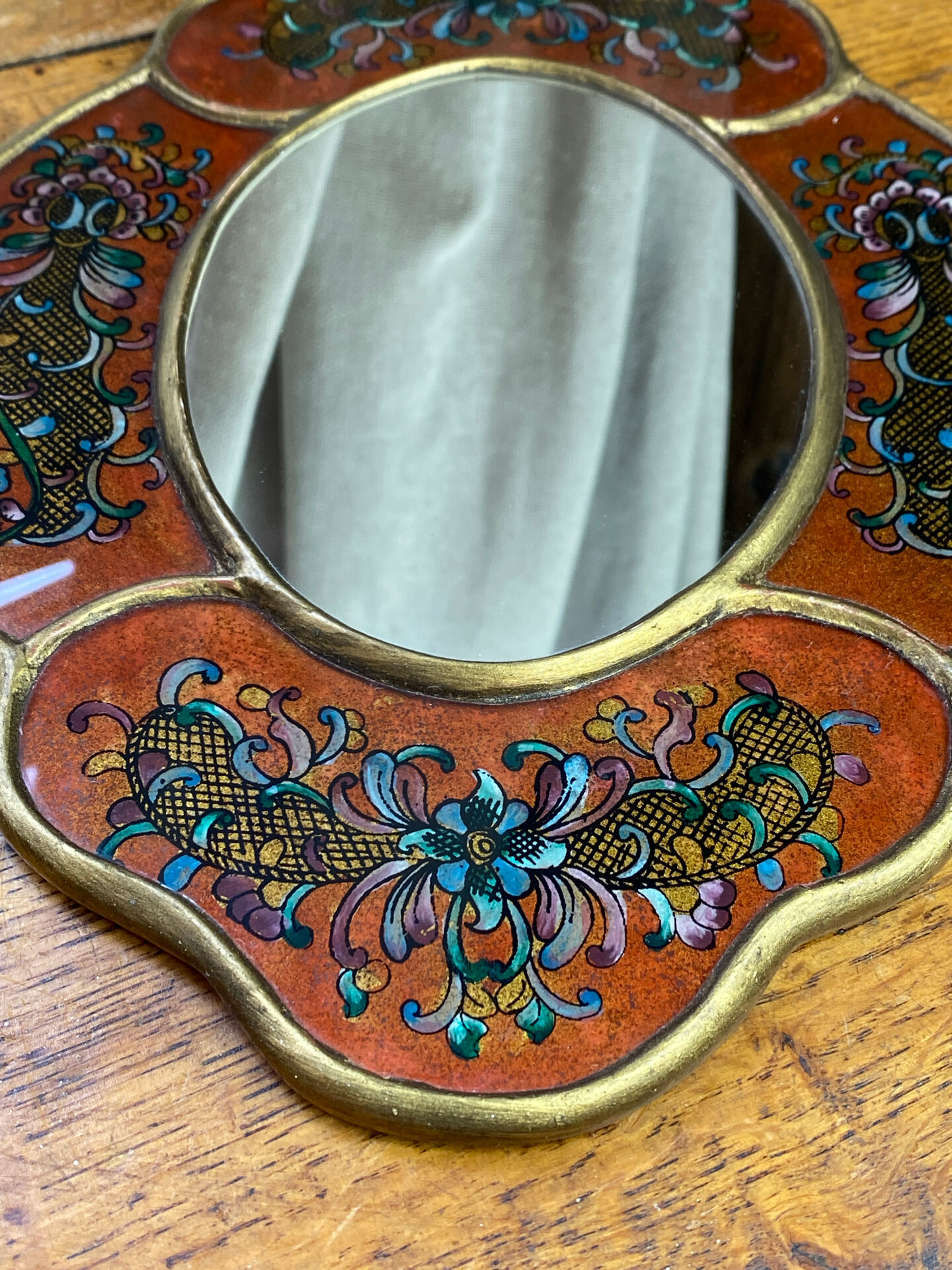 Miroir péruvien en bois et verre