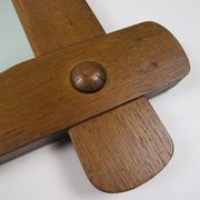 Large 1960s hand-carved oak brutalist mirror