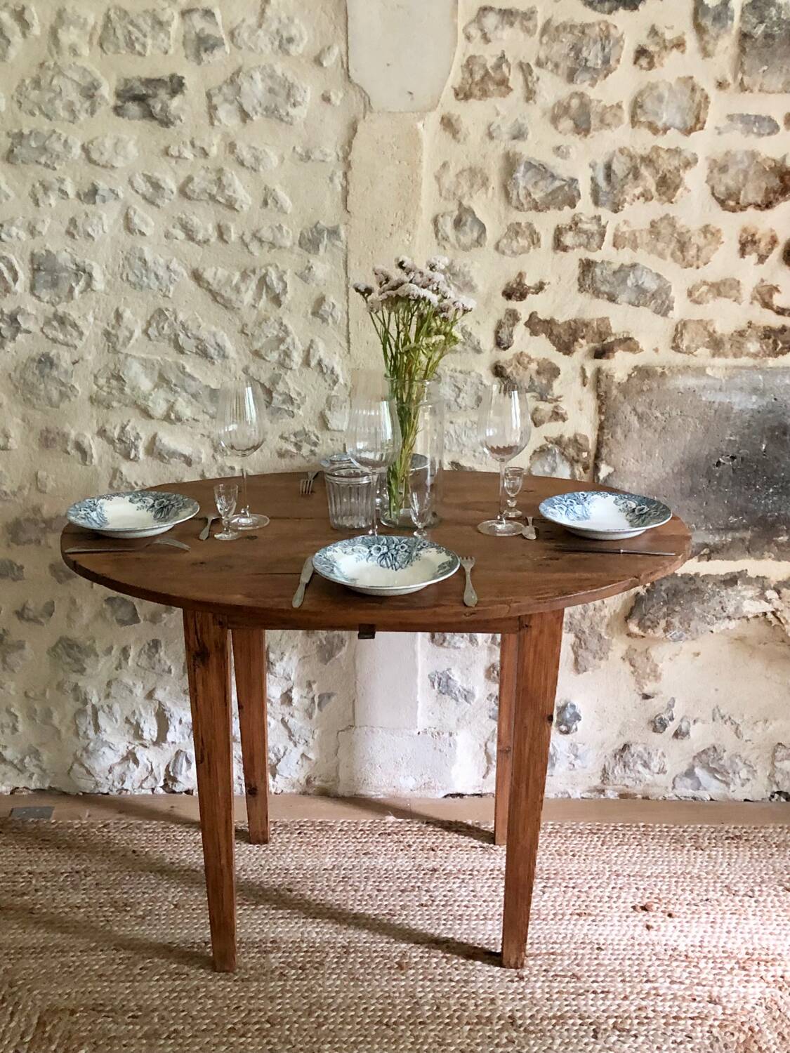 Antique round wooden table