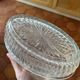 Glass butter dish with cow pattern
