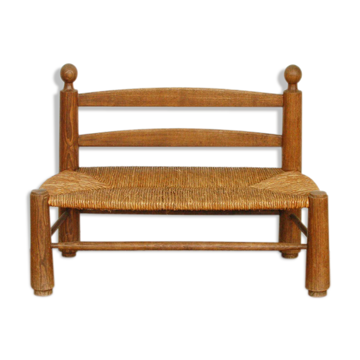 Banc ancien en bois brut enfant