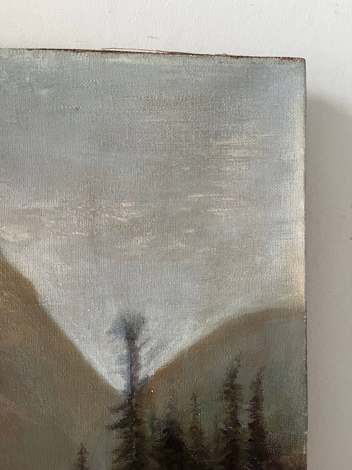 "The torrent in Savoie", mountain landscape, oil on canvas