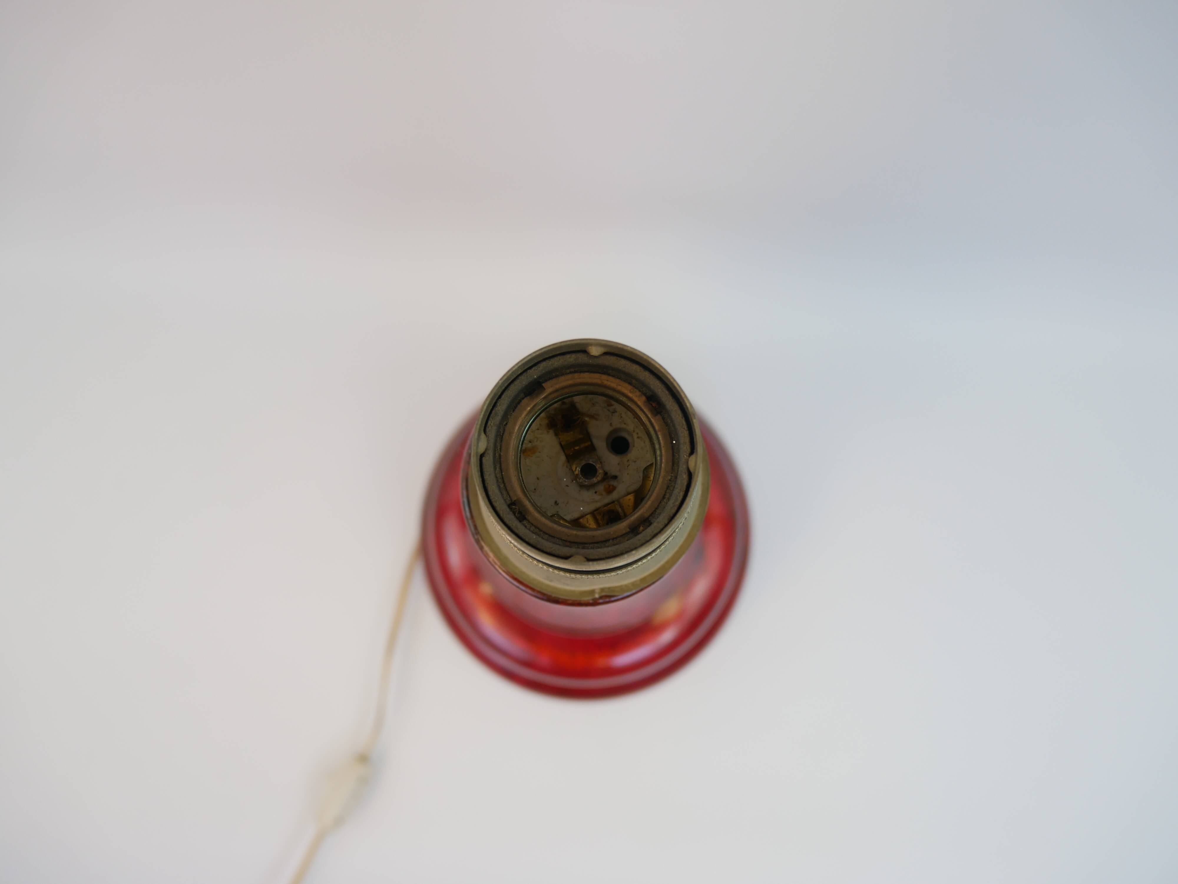 Large vintage red ceramic lamp