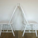 1 of 6 Vintage Wooden Dining Chair Restored Accent White Windsor Chairs