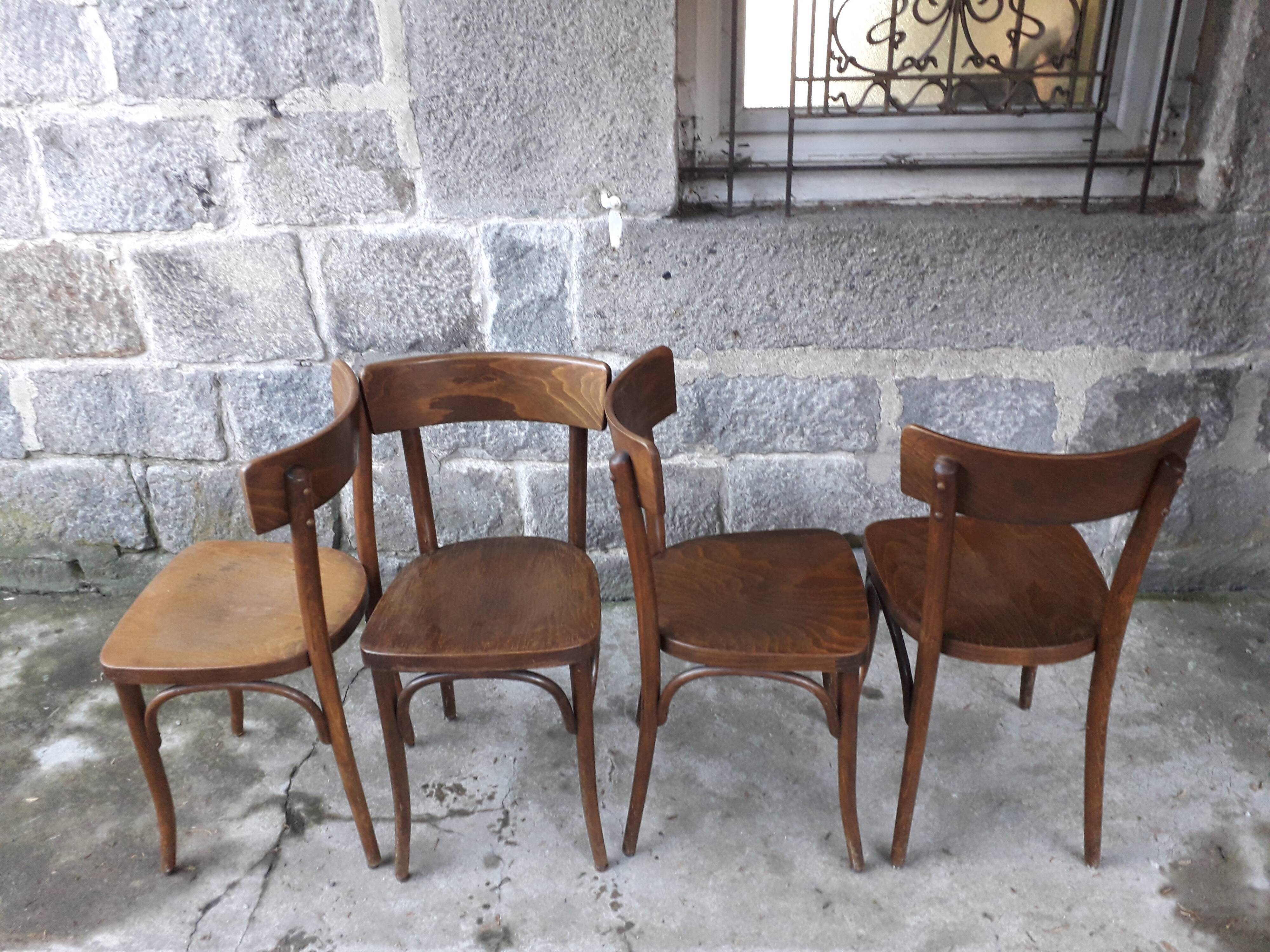 Series of 4 chairs bistro Thonet