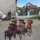 Set of six mismatched Baumann bistro chairs