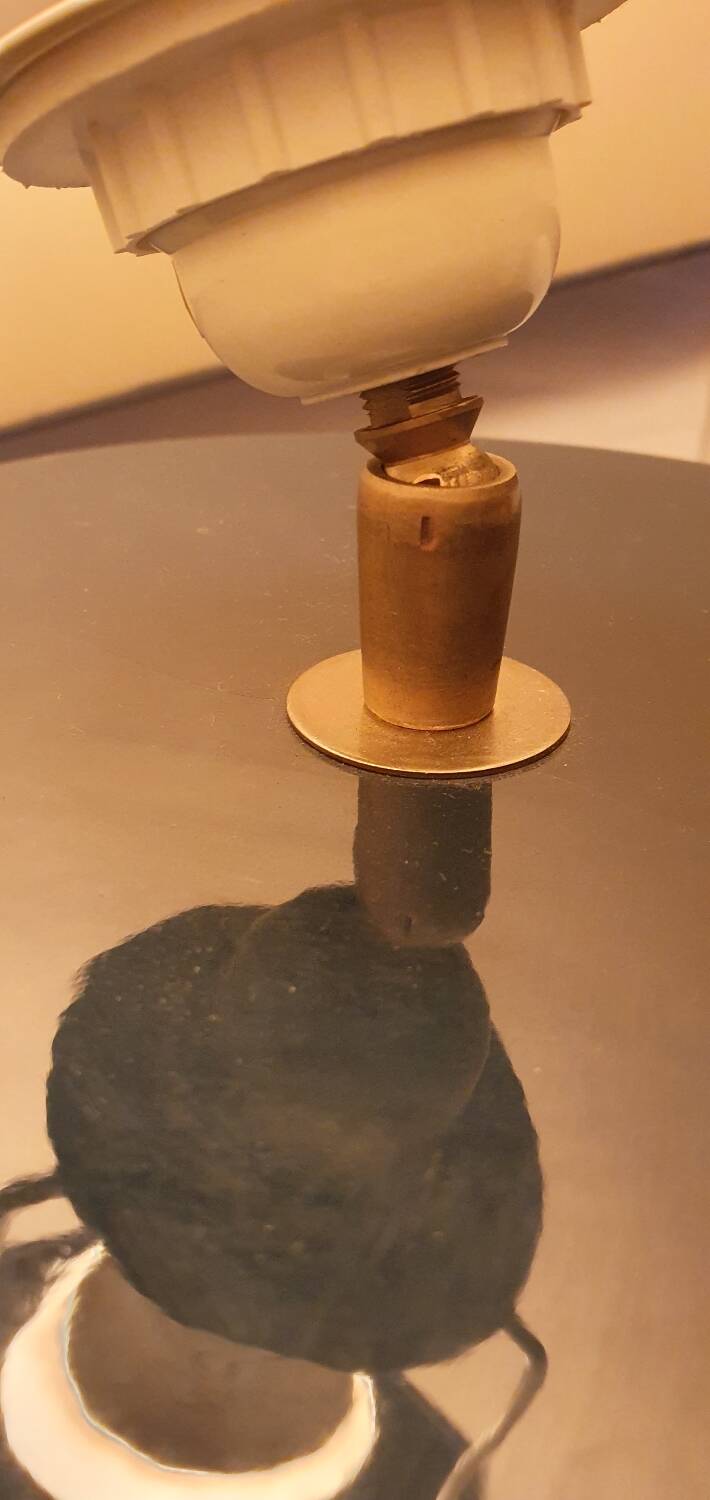 Set 2 lampes de table vintage Français Chatain 68 cm bleu