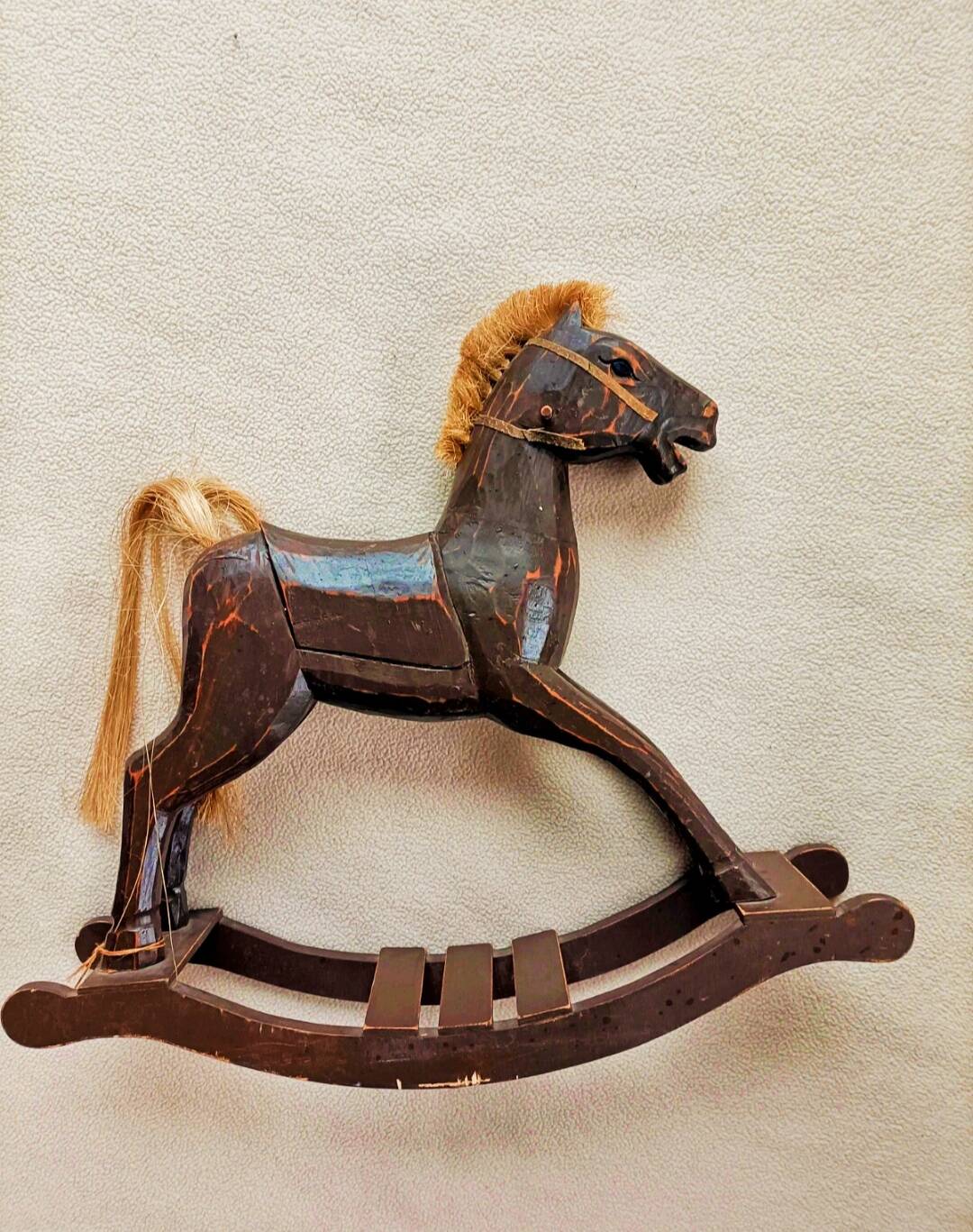 Retro wooden rocking horse