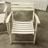 Garden furniture table and 4 armchairs 60's in its juice