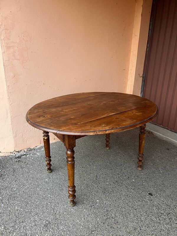 Table à volets bois rond