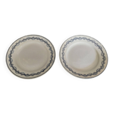 Pair of Gien iron earthenware dessert plates with Austerlitz decor
