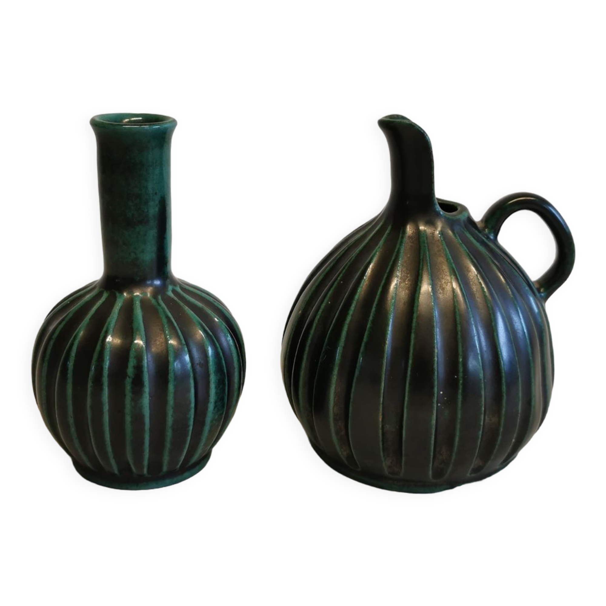 Two  pieces of pottery from Michael Andersen Bornholm - Denmark. Estimated 1960s.