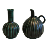 Two  pieces of pottery from Michael Andersen Bornholm - Denmark. Estimated 1960s.