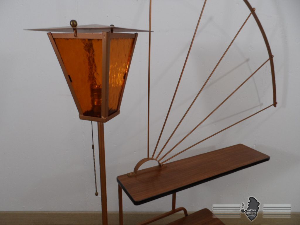 Shelf bookcase with seventies light