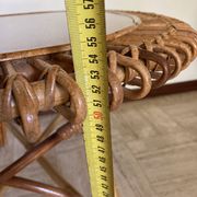 Vintage sun rattan oval coffee table