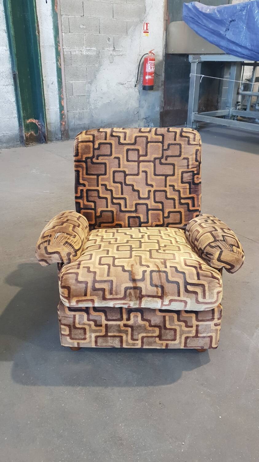 Paire de fauteuils en velours, 1970