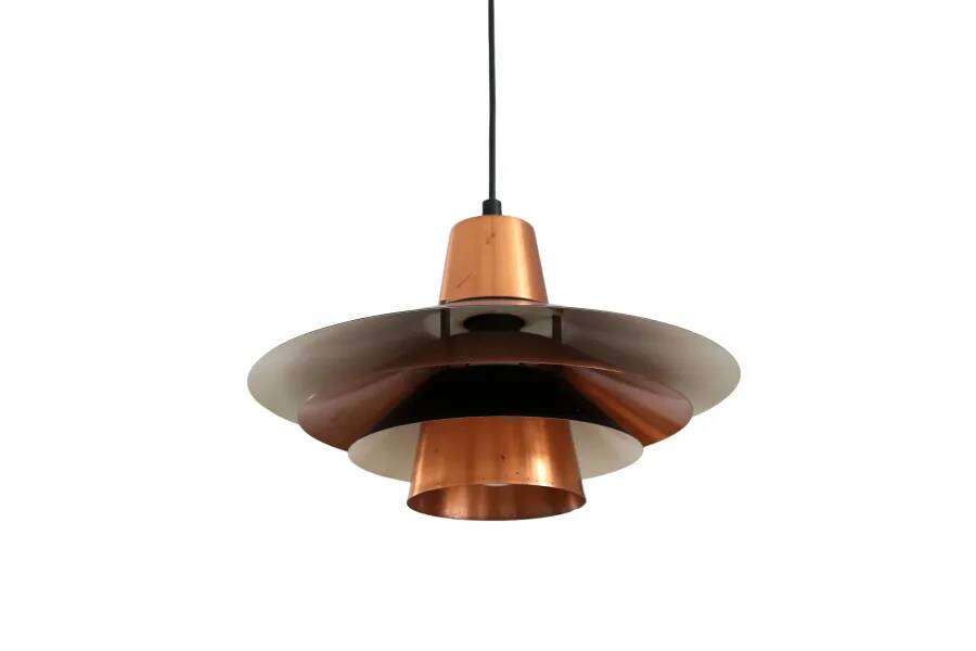 Vintage copper with black Danish design pendant hanging lamp
