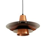 Vintage copper with black Danish design pendant hanging lamp