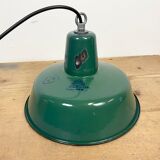 Industrial green enamel pendant lamp, 1960s