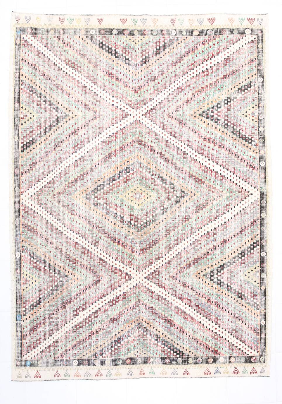 7x10 Handmade Wool Vintage Kilim Rug, 210x292Cm