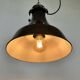Industrial Black Enamel Bauhaus Pendant Lamp, 1930s
