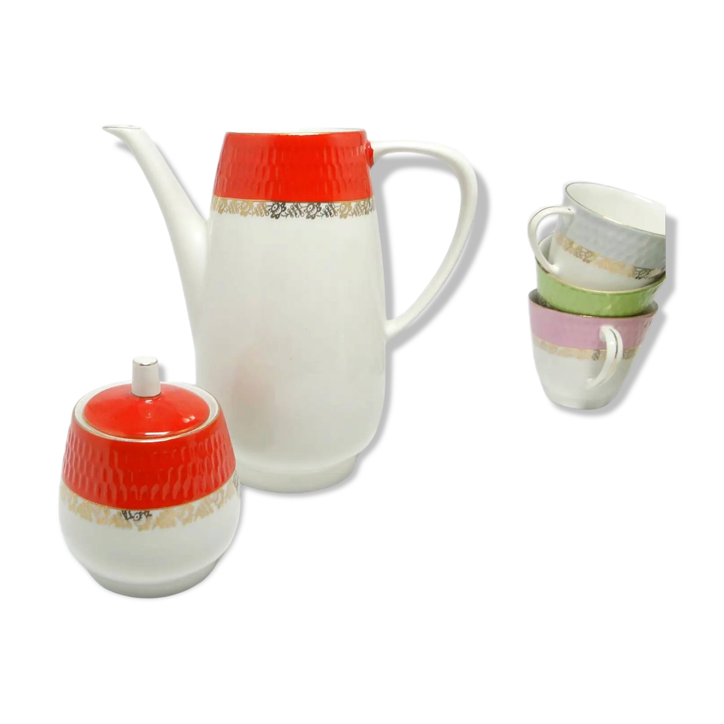 Karol sugar bowl, modernism, porcelain, Chodzież, Poland, 1970s.