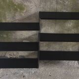 Double metal string shelf - 6 shelves, 3 uprights - vintage 1960