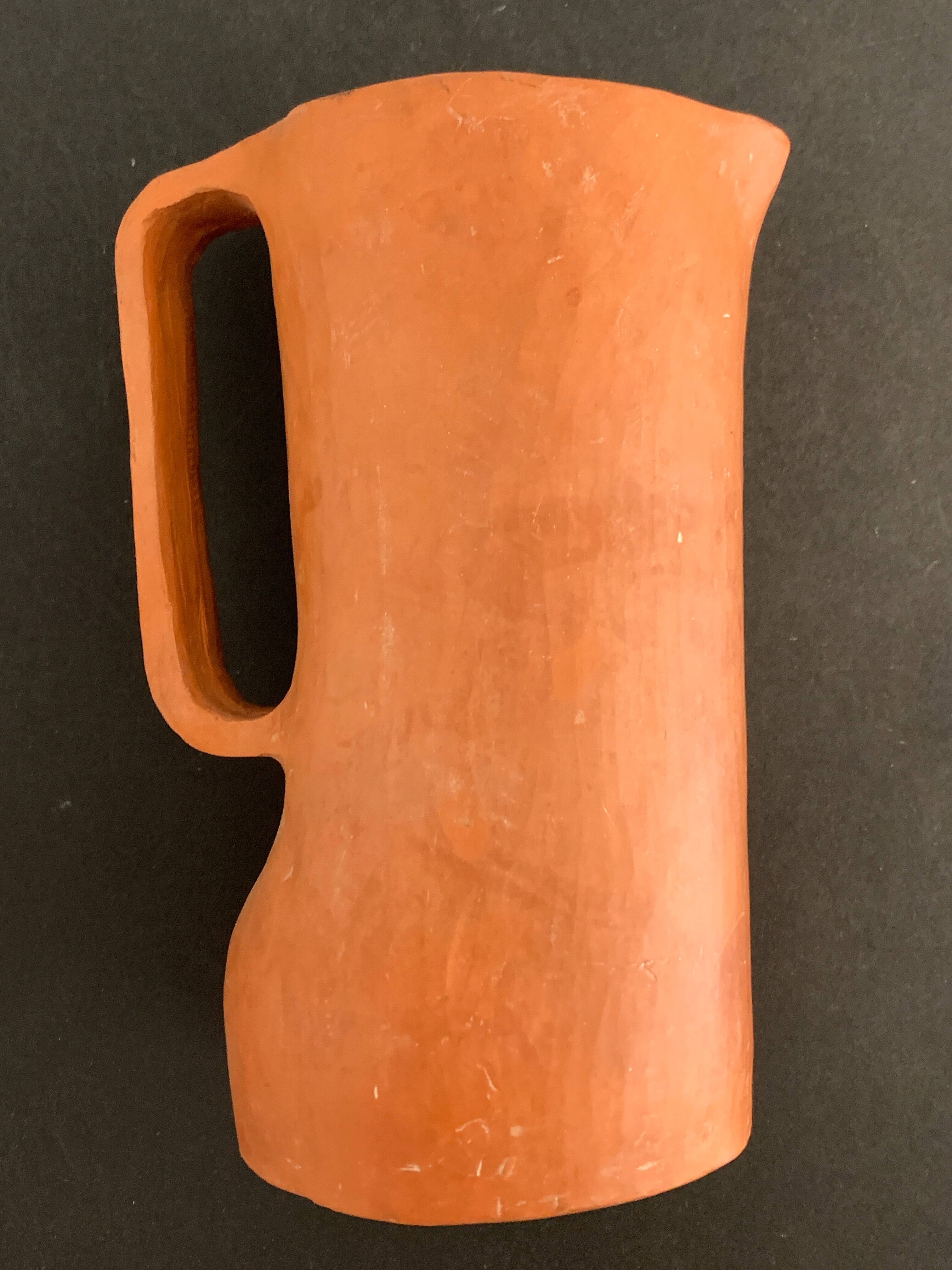 Signed terracotta pitcher or vase