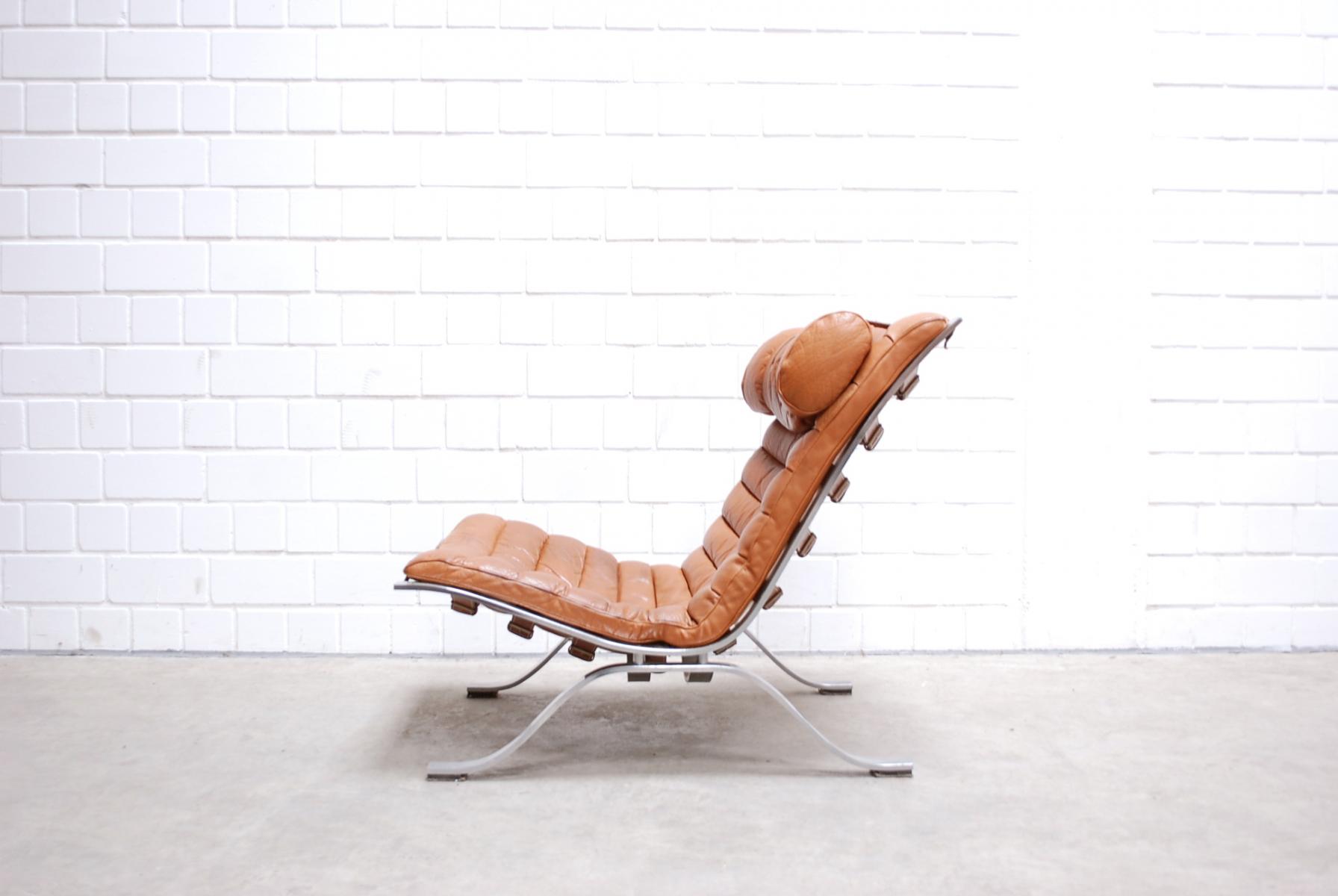 ARI Cognac Leather Armchair by Arne Norell