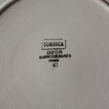 Hollow round dish corsica digoin sarreguemines blue art deco