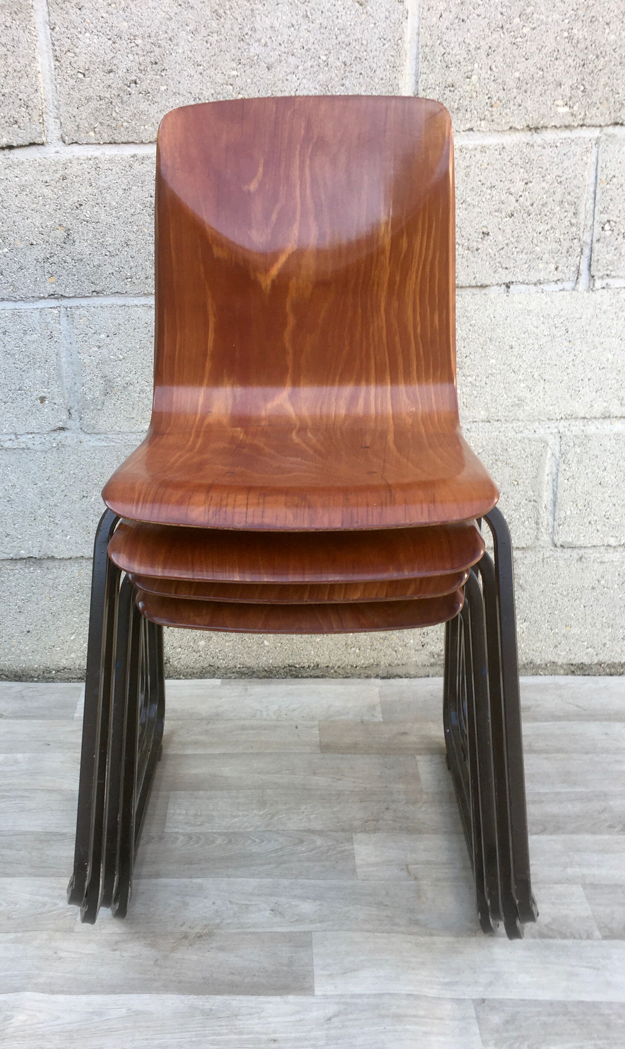 Set of 4 chairs Galvanitas S23 oak