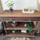 Console desserte meuble d'appoint en chêne massif