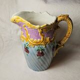Art nouveau floral decorated barbotine pitcher