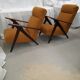 Pair of Scandinavian armchair compass feet 50s