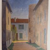 Tableau, paysage, cachet de l’atelier d’artiste circa 1940
