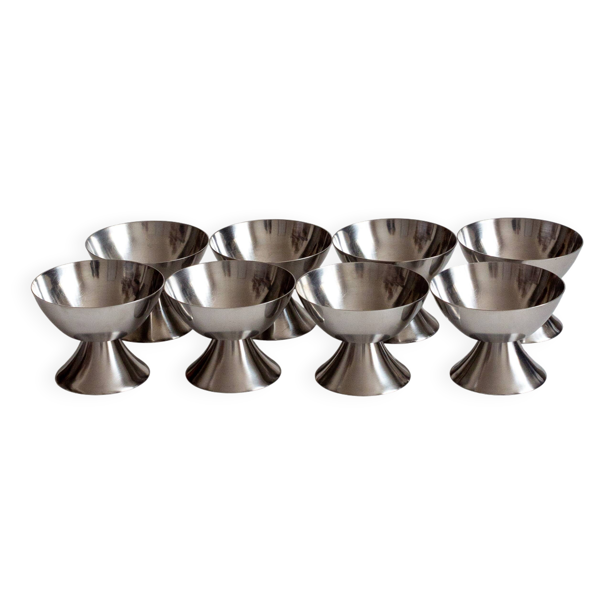 Set of eight ice cream cups, Lundtofte Denmark, 1960s