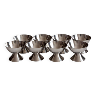Set of eight ice cream cups, Lundtofte Denmark, 1960s