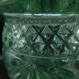 Green pressed-moulded crystal vase