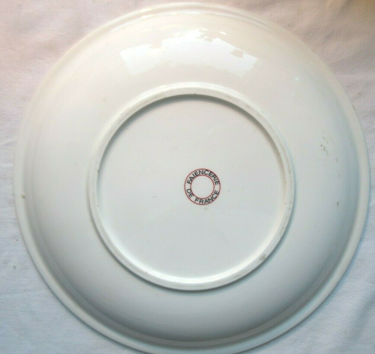 Plate faiencerie de france: red rooster