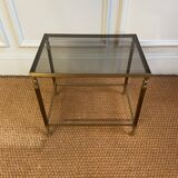 Brass and smoked glass side table, 1970