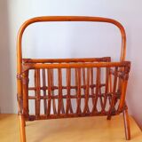 Rattan magazine rack 60s