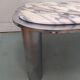 Table basse rectangulaire vintage italie 1970 en marbre et chrome