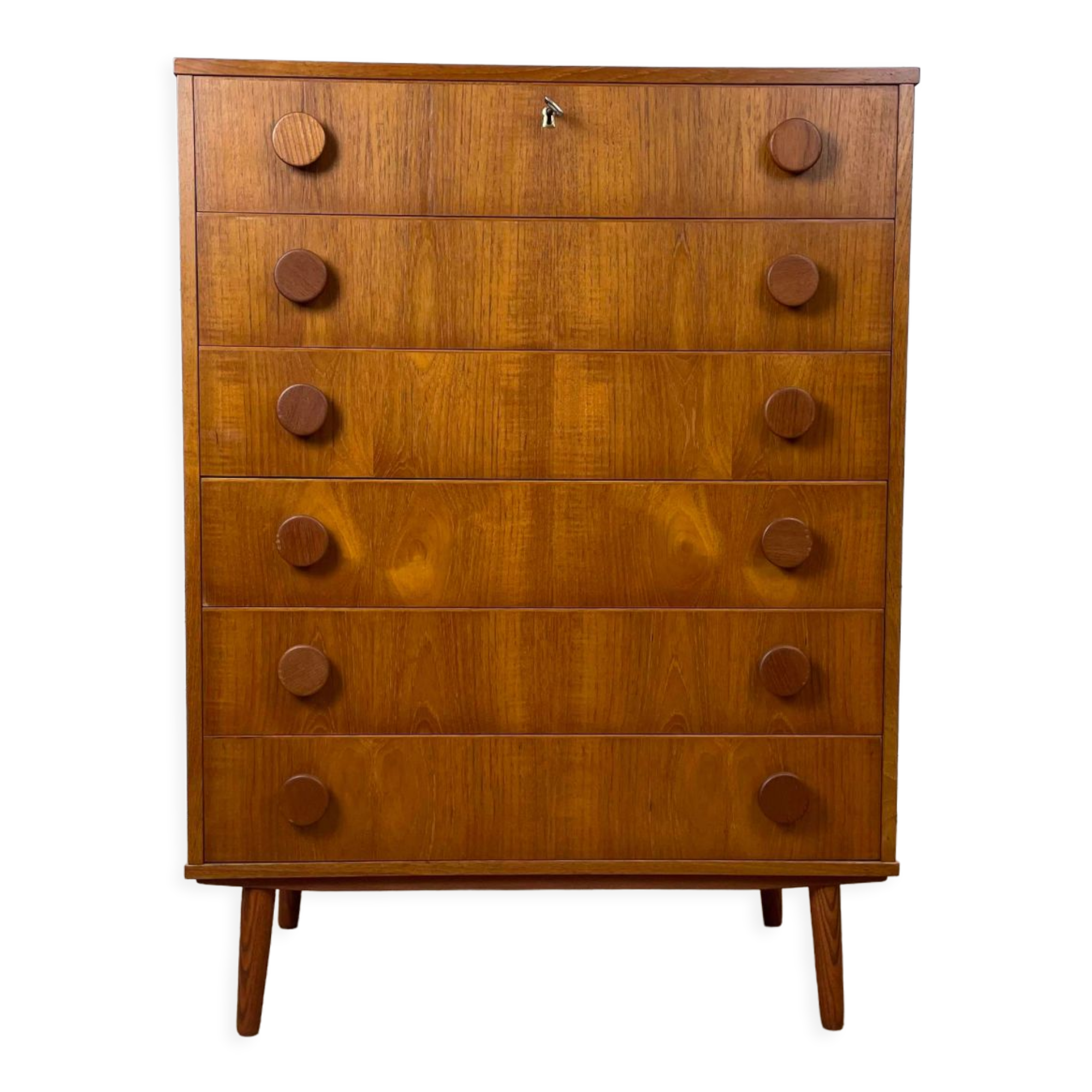 Scandinavian chest of drawers 6 drawers vintage teak, 60s