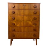 Scandinavian chest of drawers 6 drawers vintage teak, 60s