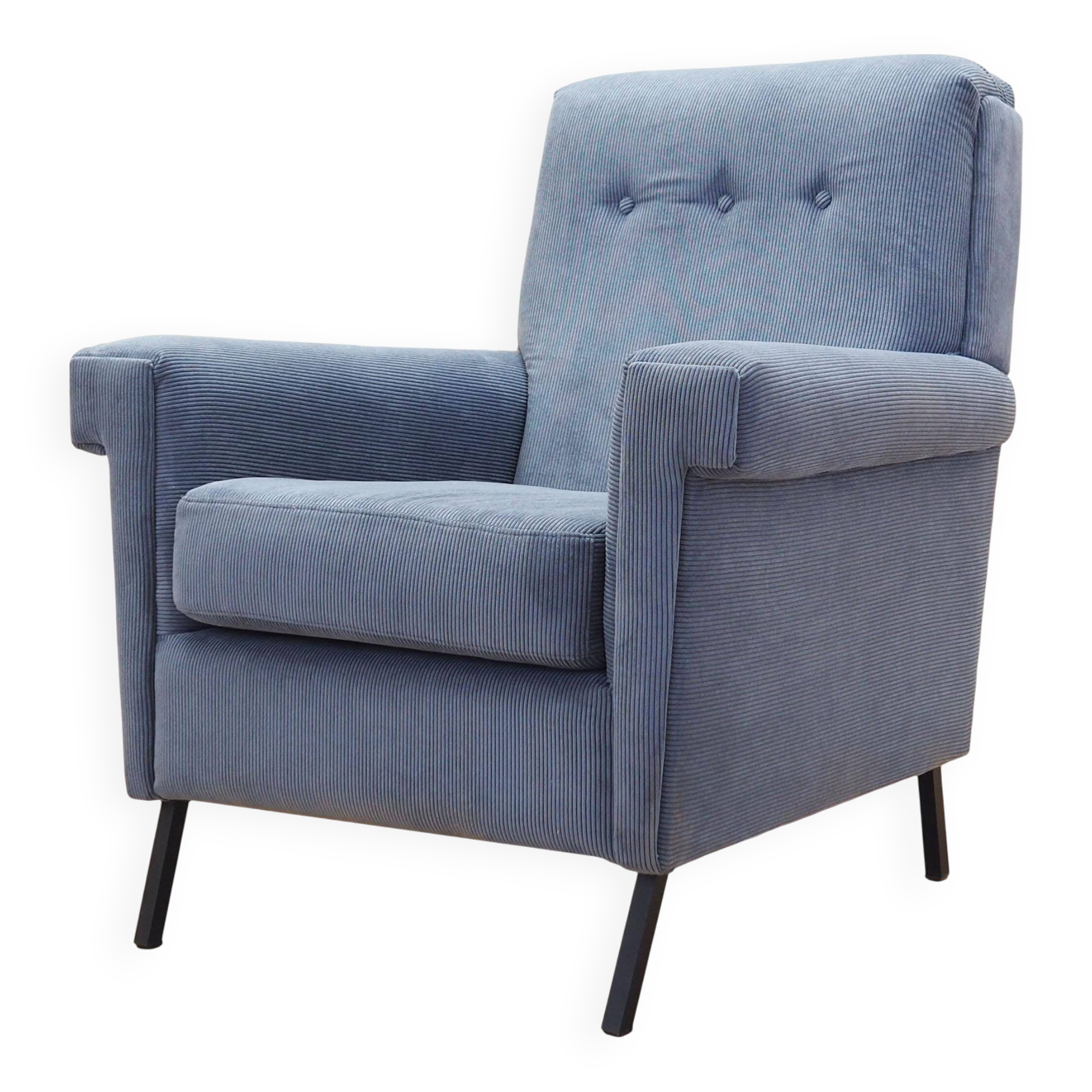 Blue armchair, Italian design, 1970s, production: Italy