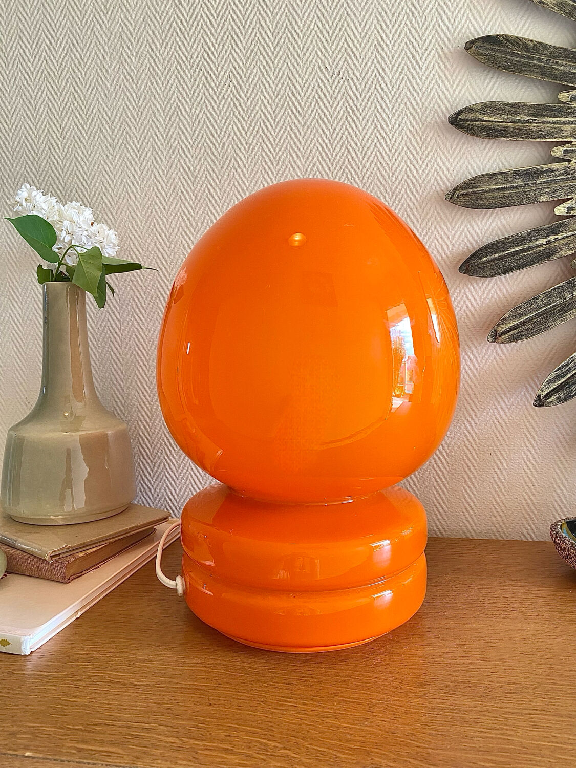 Orange mushroom lamp 70s