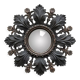 Convex mirror leaves and black flowers golden reflection 20 cm