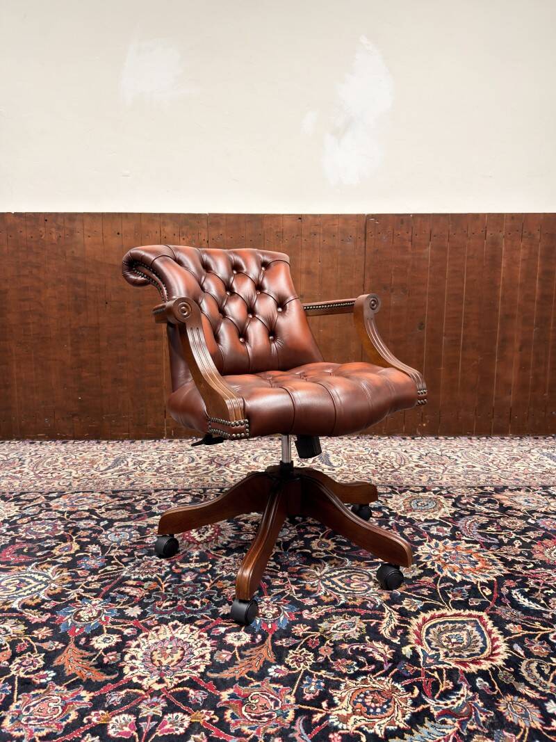 Classic English Chesterfield President Chair